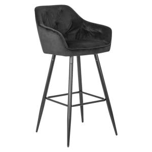 Barhocker SALEM schwarz Velourstoff B/H/T: ca. 53x105x58 cm