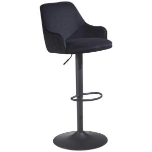 Barhocker schwarz schwarz Samt Eisen B/H/T: ca. 45x106x45 cm