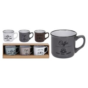 Becher 3er Set mehrfarbig Keramik