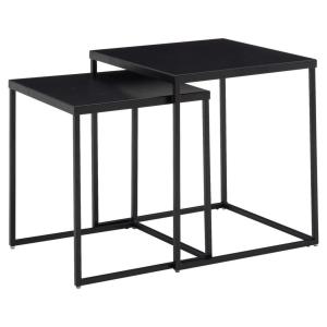 Beistelltisch 2er-Set. schwarz Stahl B/H/T: ca. 40x45x40 cm