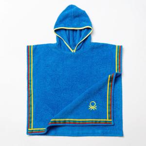 BENETTON Kinder-Badeponcho blau Baumwolle B/L: ca. 65x65 cm