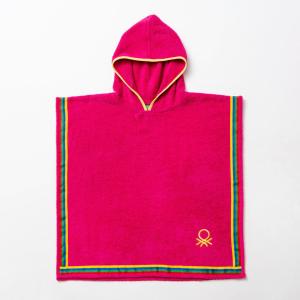 BENETTON Kinder-Badeponcho pink Baumwolle B/L: ca. 65x65 cm