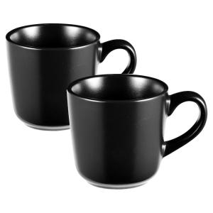BERGNER Becherset CHARCOAL schwarz Steingut 2 tlg.