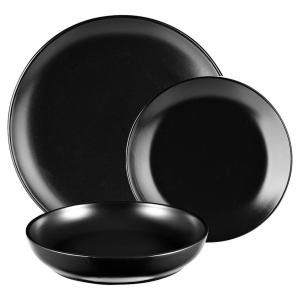 BERGNER Geschirrset CHARCOAL schwarz Steingut 12 tlg.