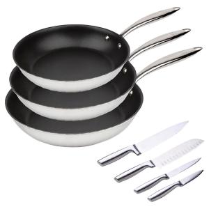 BERGNER Pfannenset BASTER schwarz Edelstahl 7 tlg.