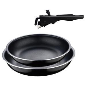 BERGNER Pfannenset Click & cook schwarz Aluminium 3 tlg.
