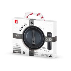 BERGNER Pfannenset CLICK & COOK schwarz Edelstahl