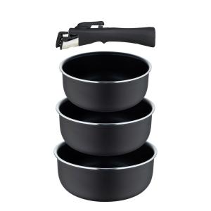 BERGNER Topfset CLICK & COOK schwarz Aluminium 4 tlg.