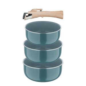 BERGNER Topfset CLICK & COOK silber Aluminium 4 tlg.