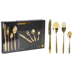 Besteckset gold Edelstahl 24 tlg.