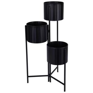 Blumentopfhalter-Set schwarz Eisen B/H/L: ca. 39x29x68 cm 3…