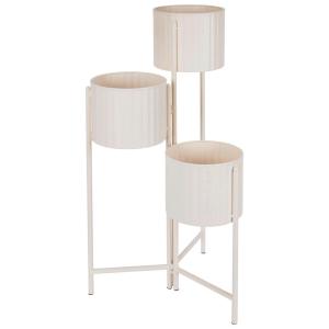 Blumentopfhalter-Set weiß Eisen B/H/L: ca. 39x29x68 cm 3 tl…