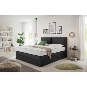 Boxspringbett Lissy schwarz Kunstleder Liegefläche B/L: ca.…
