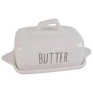 Butterdose weiß Porzellan B/H/L: ca. 12x12x23 cm