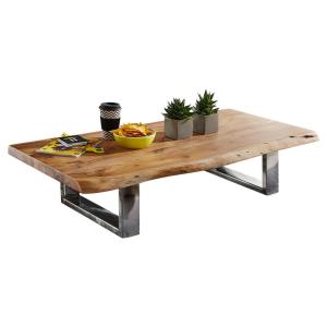 Couchtisch natur Chrom verchromt B/H/T: ca. 115x25x58 cm