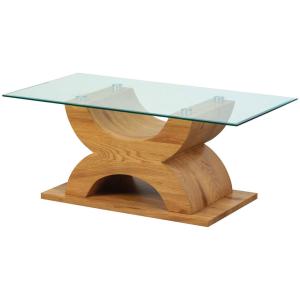 Couchtisch X-Type natur Wildeiche Nachbildung klar B/H/T: c…