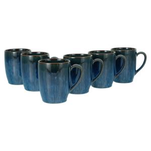 CreaTable Kaffeebecher-Set Sea Breeze blau Steinzeug 6 tlg.