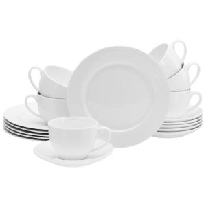 CreaTable Kaffeeservice Fleur Royal cremeweiß Porzellan 18…
