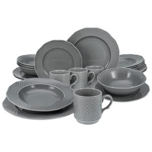 CreaTable Kombiservice Arianne grau Porzellan 20 tlg.