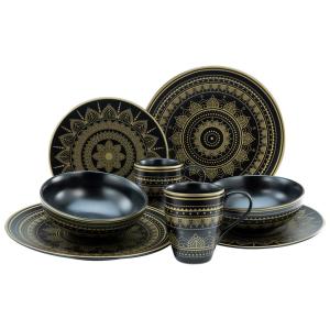 CreaTable Kombiservice Mandala schwarz Keramik