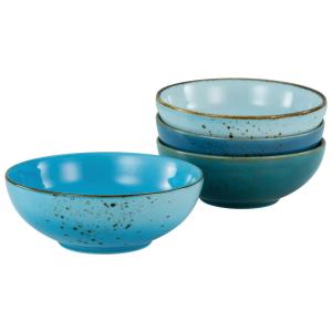 CreaTable Schalen-Set Nature Collection Aqua blau Steinzeug…