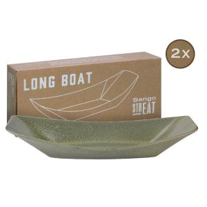 CreaTable Servierset Streat Boat long grün Steinzeug