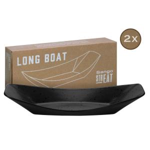 CreaTable Servierset Streat Boat long schwarz Steinzeug