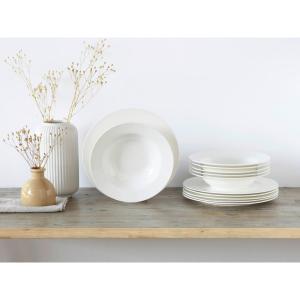 CreaTable Tafelservice Fleur Royal cremeweiß Porzellan 12 t…