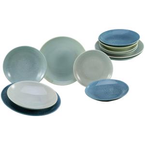 CreaTable Tafelservice Reactive AQUA blau Keramik 12 tlg.