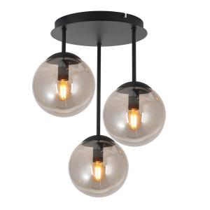 Deckenleuchte schwarz Rauch Metall Glas H/D: ca. 42x34,5 cm…