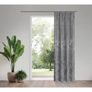 Dekovorhang Blätter silber B/L: ca. 140x245 cm