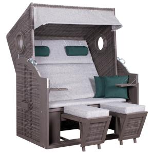 deVries Strandkorb PURE Wave XL grey Des. 484 grau Kunststo…
