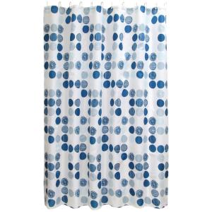 Duschvorhang weiß blau Polyester-Mischgewebe B/L: ca. 180x2…