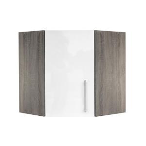 Eckhängeschrank weiß Hochglanz B/H/T/L: ca. 60x64x35x60 cm