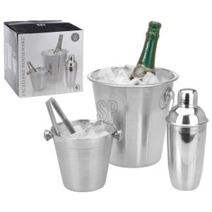 EH Barware Cocktail-Shaker Set silber Edelstahl B/H/L: ca.…