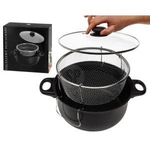 EH household Frittiertopf schwarz Stahl B/H/L: ca. 27x10,5x…