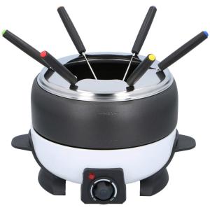 Fondue-Set weiß Alu Edelstahl