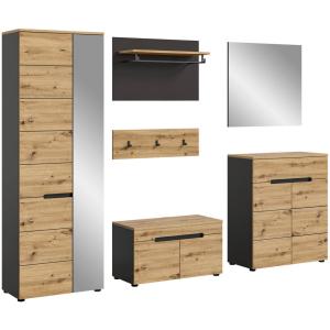 Garderobe CANU edles Basaltgrau Nachbildung Eiche Artisan N…
