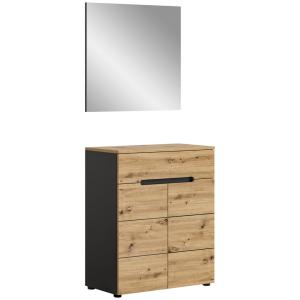 Garderobe CANU edles Basaltgrau Nachbildung Eiche Artisan N…