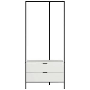 Garderobe Jody weiß matt schwarz B/H/T: ca. 85x190x47 cm