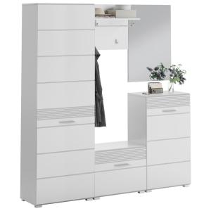 Garderobe LINUS weiß weiß Hochglanz B/H/T: ca. 170x190x37 c…