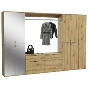 Garderobe PROJEKT Eiche Artisan Nachbildung Spiegel B/H/T:…