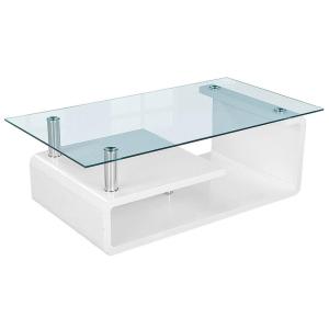 Glascouchtisch Emil glasklar weiß B/H/T: ca. 110x40x65 cm