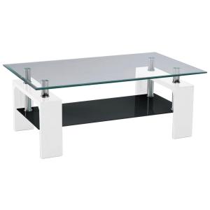 Glascouchtisch Modena glasklar weiß B/H/T: ca. 100x45x60 cm