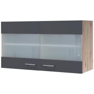 Glashängeschrank Morena grau matt B/H/T: ca. 100x54,8x32 cm