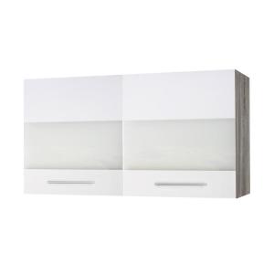 Glashängeschrank weiß Hochglanz B/H/T: ca. 100x64x35 cm