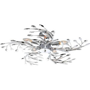 GLOBO Deckenleuchte Chrom Metall H/D: ca. 16x65 cm E14 5 Br…