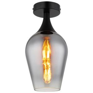 GLOBO Deckenleuchte Chrom schwarz transparent Metall Glas H…