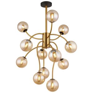 GLOBO Deckenleuchte gold messing amber Metall Glas H/D: ca.…