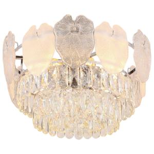 GLOBO Deckenleuchte klar Chrom Metall Glas H/D: ca. 27,9x50…